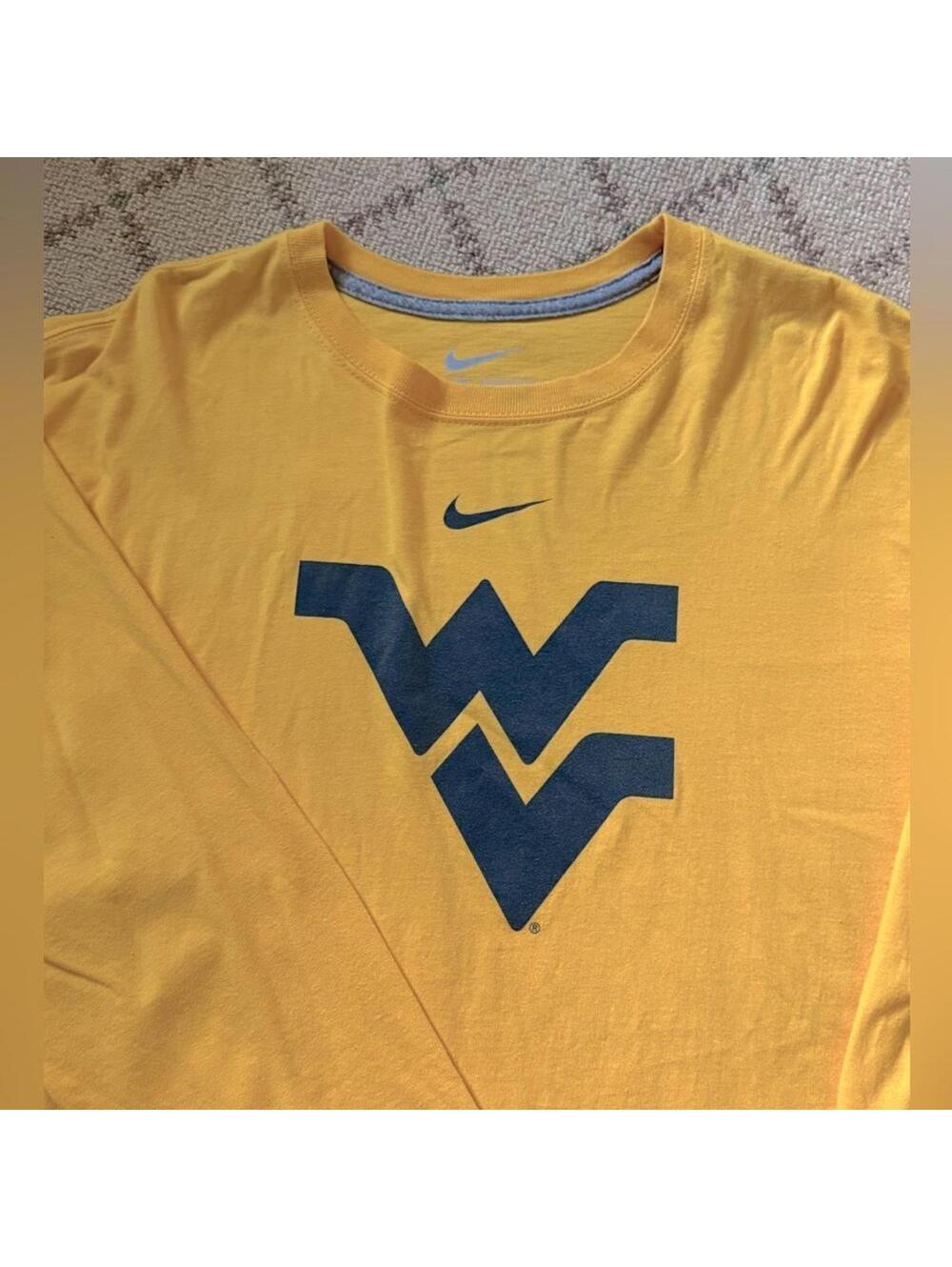 Nike Team Vintage West Virginia Mountaineers Long sleeve T-shirt in yellow XL - Picture 3 of 6